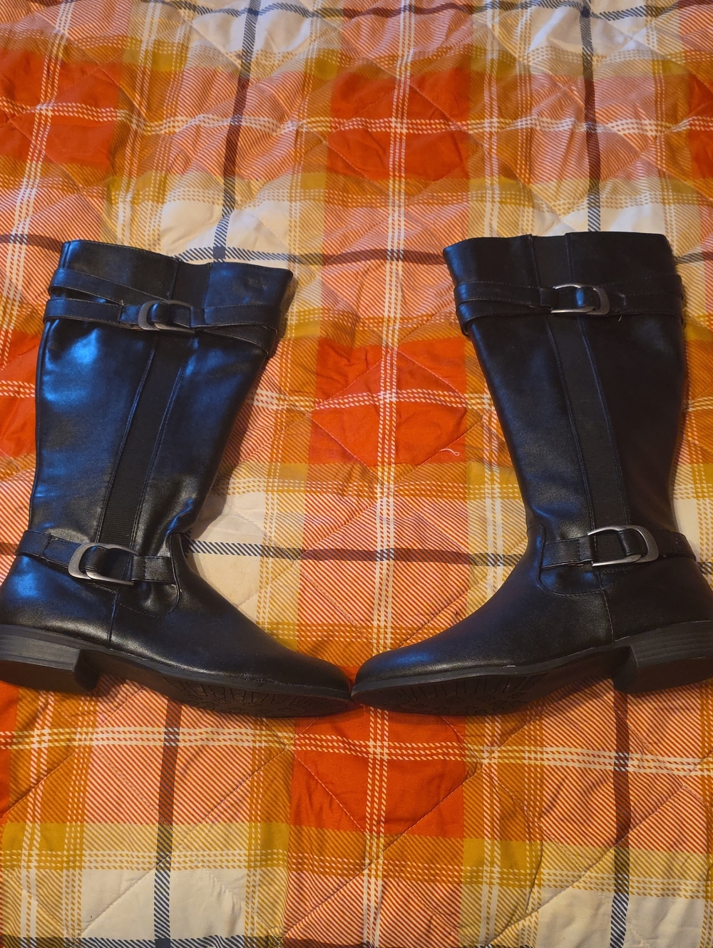 Life Stride Black Mid-Calf Buckle Riding Boots